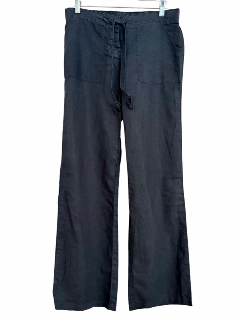 New York & Co Comfort Zone Black Linen Cotton Straight Pants Size XS Relaxed